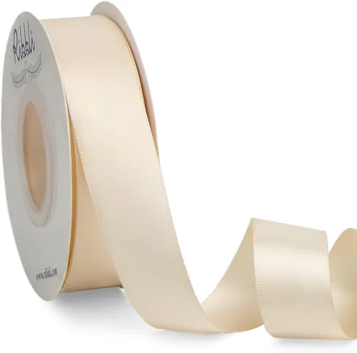 Miniatura 155 de Ribbli - Cinta de satén de doble cara dorada, 1 pulgada x 25 yardas, uso para ramo de lazos, envoltura de regalos, decoración de boda Dorado