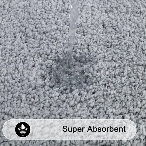 Miniatura 5 de SHACOS Alfombras de baño pequeñas súper suaves de 16x24 pulgadas antideslizantes lavables, tapetes de baño de microfibra para piso de baño, bañera
