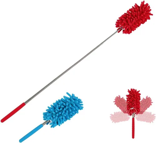 Miniatura 2 de Maguu Cepillo de polvo lavable de largo alcance con poste telescópico, plumero de microfibra flexible extensible retráctil para el hogar, automóvil