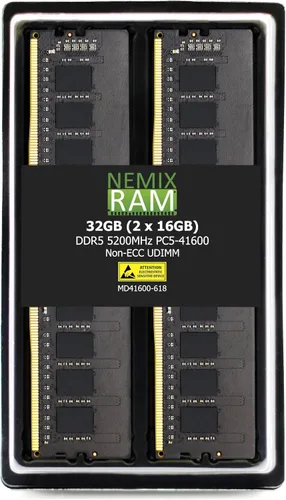 Miniatura 9 de NEMIX RAM 16 GB (1 x 16 GB) DDR5 5200 MHZ PC5-41600 1Rx8 1.1V 288-PIN sin ECC sin búfer UDIMM memoria de PC de escritorio compatible con ASRock Z790