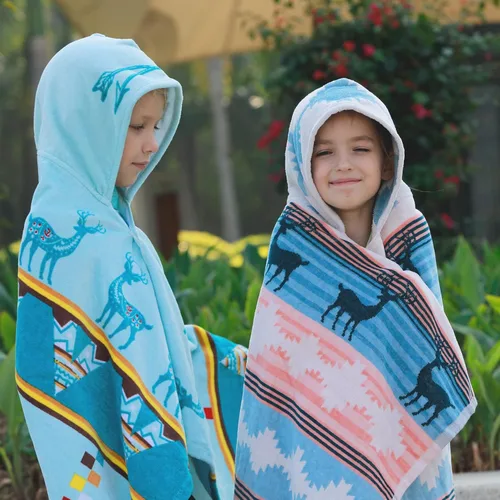 Miniatura 6 de Toallas de baño para niños, toallas para niños y niñas con capucha para playa, baño, piscina, toallas de natación de 30 × 50 PULGADAS de gran Alce