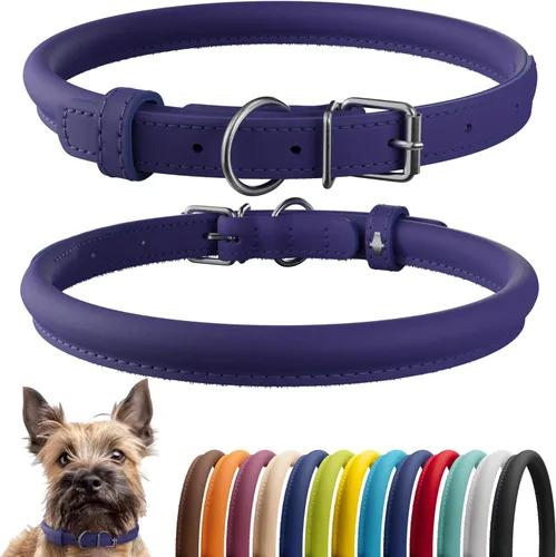 Miniatura 87 de CollarDirect Collar de perro con tachuelas, collares de cuero para mascotas para perros pequeños, medianos y grandes, acolchado suave, marrón, negro