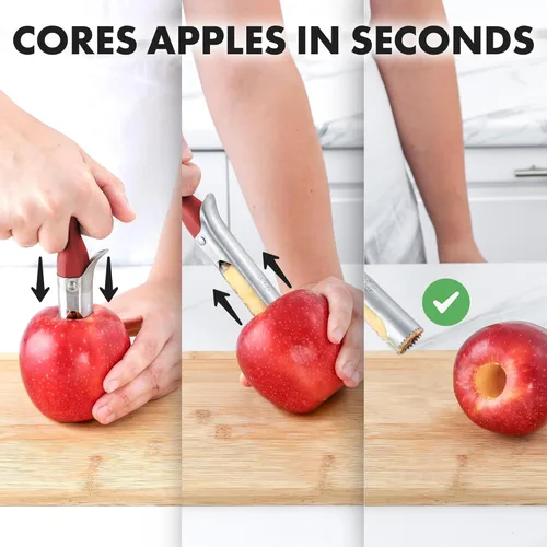 Miniatura 2 de Deshuesador para manzanas de calidad superior - Fácil de usar y duradero deshuesador de corazón de todas las variedades de manzanas, peras, Cherry