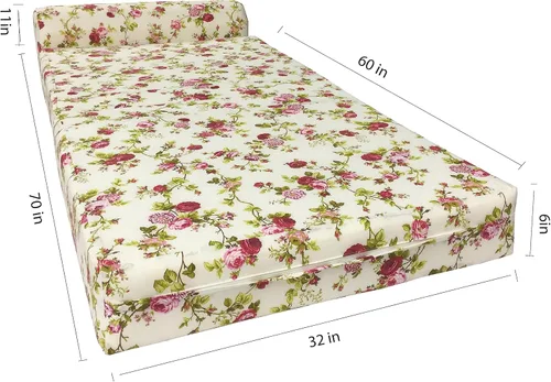 Miniatura 2 de D&D Futon Furniture Cama plegable de 70 x 32 x 6 pulgadas, color rojo y blanco, silla plegable para invitados, sofá, espuma de alta densidad, 1.8