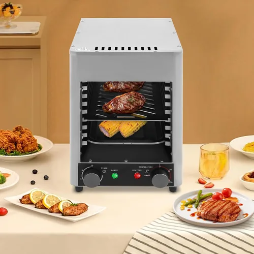 Miniatura 2 de Asador eléctrico para carnes, parrilla eléctrica de 30-1500 °F, parrilla eléctrica portátil de acero inoxidable, parrilla de carne de mesa