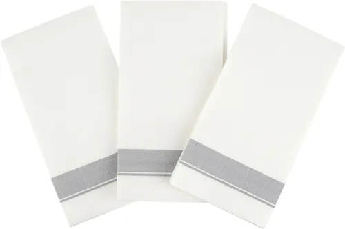 Miniatura 8 de Party Bargains Toallas desechables como tela, paquete de 200, 13 x 16 pulgadas, color blanco con estampado plateado, toallas de mano de papel suave