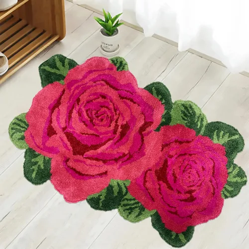Miniatura 30 de USTIDE Alfombra de girasol esponjosa, alfombra suave y lanuda de flores, hecha a mano, alfombras modernas, lavables, para sala de estar, lavandería