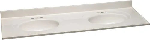 Miniatura 33 de Design House Tapa de tocador con lavabo, protector contra salpicaduras de 4 pulgadas, mármol cultivado, resistente a las manchas, agujeros Blanco