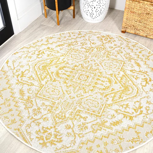 Miniatura 43 de JONATHAN Y - Alfombra Estrella interior/exterior con medallón bohemio, tejido texturizado, fácil limpieza, para dormitorio, cocina, patio, no suelta