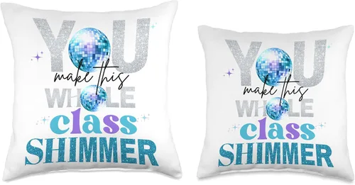 Miniatura 3 de Chaylor & Mads Teacher Style You Make The Whole Class - Almohada brillante, 16 x 16 pulgadas, multicolor