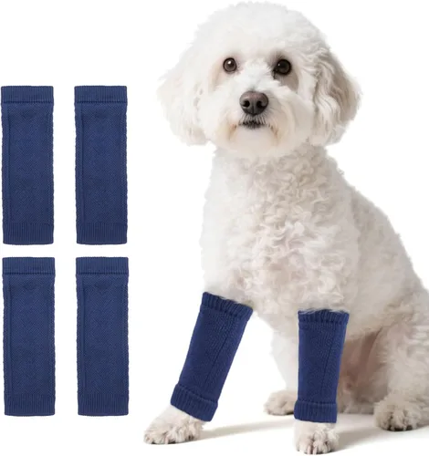 Miniatura 26 de ROZKITCH Manga de compresión para perro, 2 piezas de pierna delantera y 2 rodillas de pierna trasera, envoltura para codo de perro, protector