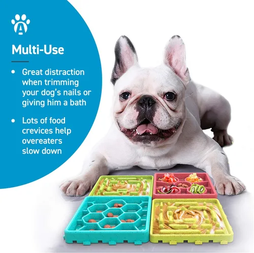 Miniatura 2 de Alfombrilla de alimentación lenta para mascotas - Bandeja, cuencos para perros de alimentación lenta, tapete de alimentación para aliviar