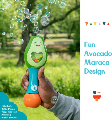 Miniatura 6 de Little Kids Fisher-Price - Maraca de juguete para niños pequeños Shake and Go Bubble 2 en 1 sin derrames, varita de burbujas y juguete musical