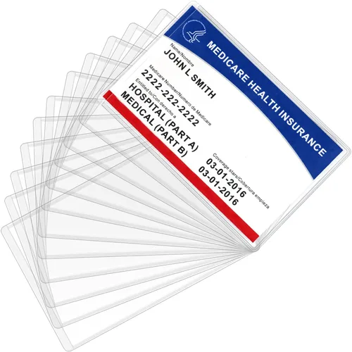 Miniatura 8 de MaxGear Fundas protectoras para tarjetas de Medicare, 12 mil, de PVC transparente, resistentes al agua, fundas protectoras para tarjetas de Medicare