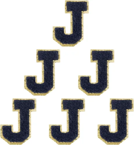 Miniatura 183 de 6 piezas de parches de letras de chenilla autoadhesivas, parches de letras preppy de 2 pulgadas para bolsos, ropa y sombreros, grandes pegatinas