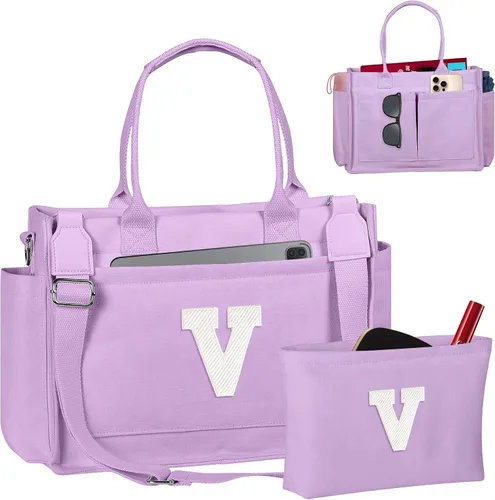 Miniatura 173 de Easter Basket Stuffers, Initial Tote Bag with Makeup Bag, Birthday Gifts for Women, Teen Girl Gifts Trendy Stuff