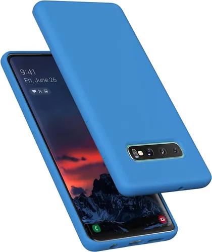 Miniatura 16 de Funda diseñada para Galaxy S10 Plus de 6.4 pulgadas, S10+ de gel de silicona líquida a prueba de golpes, funda de forro de tela de microfibra suave