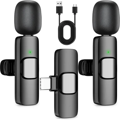 Micrófono de solapa inalámbrico Lavalier para iPhone - Mini micrófono Bluetooth con reverberación, micrófono portátil con clip para grabación de