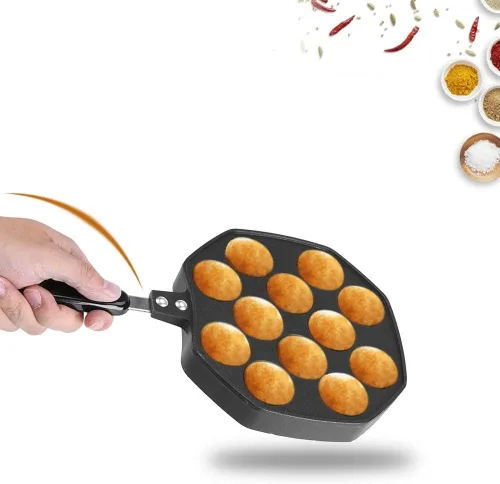 Miniatura 3 de Takoyaki - Sartén para parrilla, 12 agujeros de aluminio antiadherente Takoyaki Maker 12 pulpos rellenos para panqueques horneados, herramientas