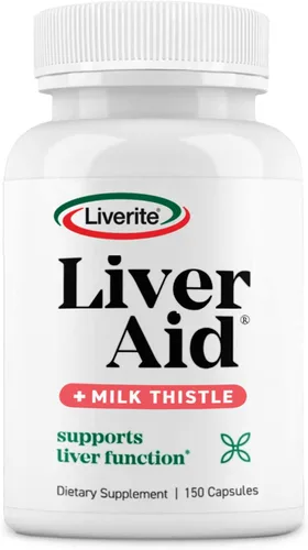 LIVERITE Ayuda hepática con cardo mariano 150 cápsulas, suplemento de apoyo hepático con aminoácidos, colina, cardo mariano y vitamina B12 - Apoya