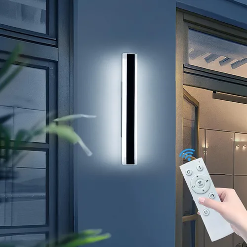 Miniatura 34 de Luces de Pared Modernas para Exterior de Casa, Apliques de Pared al Aire Libre de 23.6 Pulgadas, 3 Luces Color 3000K/4500K/6000K, Resistente al Agua