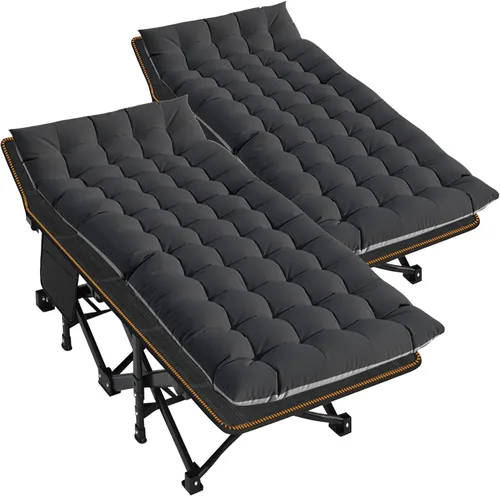 Miniatura 17 de DoCred Catre plegable XXL de gran tamaño con colchón, catre de dormir resistente, cama portátil para adultos al aire libre con bolsa de transporte