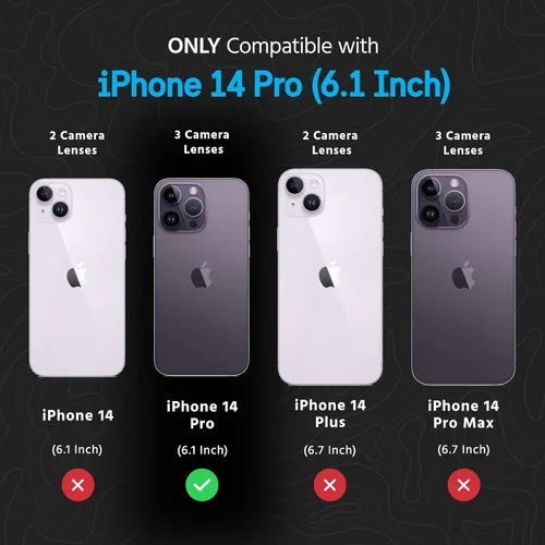 Miniatura 2 de Pelican Shield Kevlar Series - Funda para iPhone 14 Pro de 6.1 pulgadas [Compatible con MagSafe] Funda de carga magnética para teléfono con clip