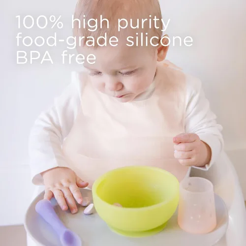 Miniatura 7 de Babero de silicona Olababy Fold N Go con estuche de viaje Diseño ligero alivia las contusiones por presión para bebés y niños pequeños