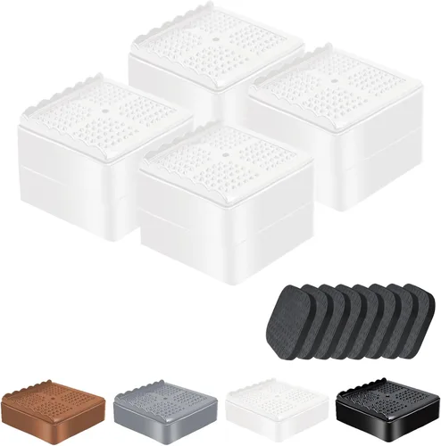 shouwuhho Elevadores de muebles, paquete de 4 elevadores de cama con agarre antideslizante y soporte resistente, elevación de altura de 1 pulgada, 2