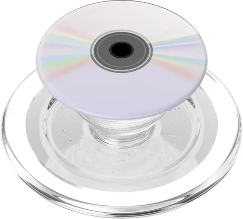 Miniatura 9 de Diseño compacto de CD divertido – PopSockets agarre y soporte para teléfonos y tabletas, Negro
