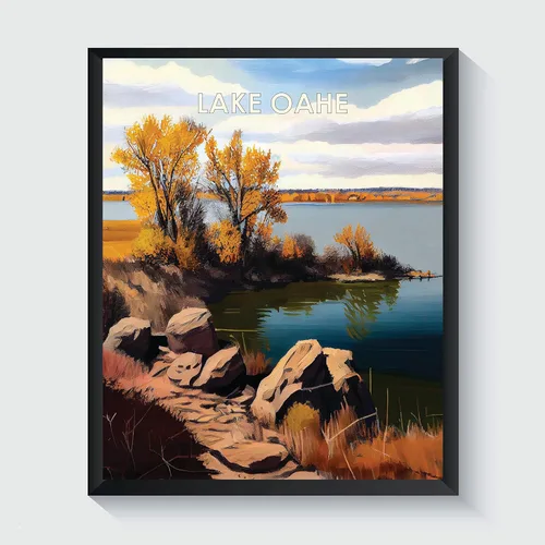 Miniatura 10 de Yellowstone Lake - Póster impreso artístico, ilustración, arte de pared, decoración de paisaje retro, paisaje, obra de arte para decoración de Lago