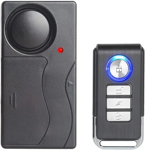 Alarma de Vibración Antirrobo Inalámbrica, 110dB Volumen Fuerte Sensibilidad Ajustable Sensor de Movimiento Sistema de Seguridad Antirrobo para