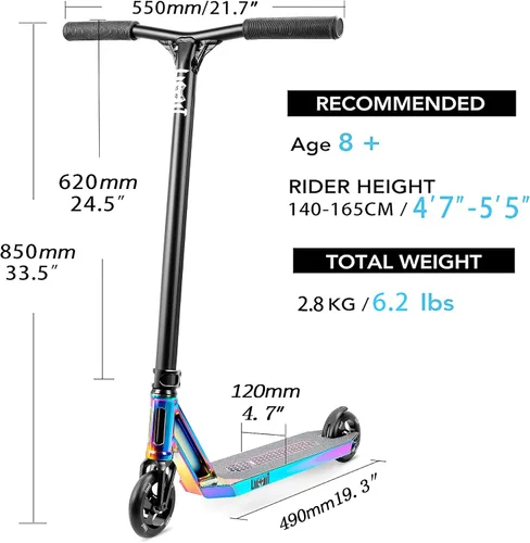 Miniatura 2 de Limit LMT72AZ - Scooter ligero profesional para adolescentes de 8 años y adultos, scooters profesionales de estilo libre para uso intermedio