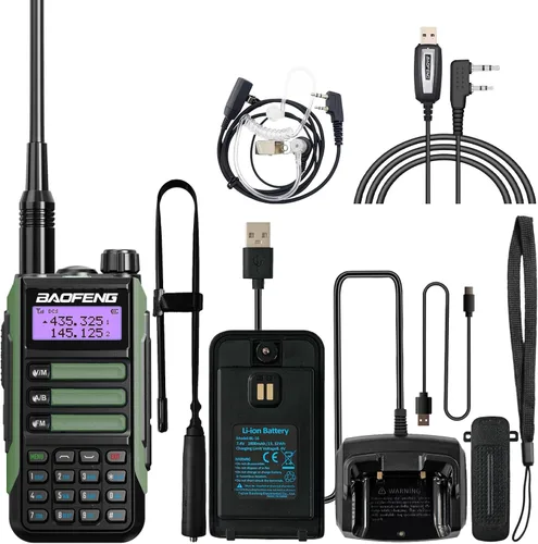 Miniatura 36 de BAOFENG Walkie Talkie UV-16R USB-C 10W con cable de programación Radio bidireccional impermeable de largo alcance de doble banda Radio portátil