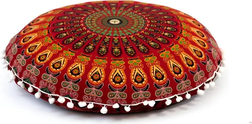 Miniatura 18 de CRAFT KALA Funda de Cojín Grande de Suelo Hippie Mandala Funda de Cojín de Meditación Funda de Puf Redondo Funda de Cojín Bohemia para el Suelo