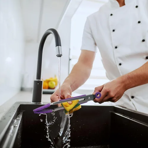 Miniatura 9 de ForTomorrow - Pinzas de cocina con puntas de silicona, juego de 5, pinzas de silicona de alta calidad de 7 y 9 pulgadas para cocinar resistente al
