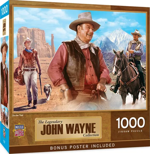 Miniatura 8 de MasterPieces Rompecabezas de 1000 piezas de John Wayne para adultos, familia o jóvenes, diseño de vaquero de Estados Unidos, 19.25 x 26.75 pulgadas