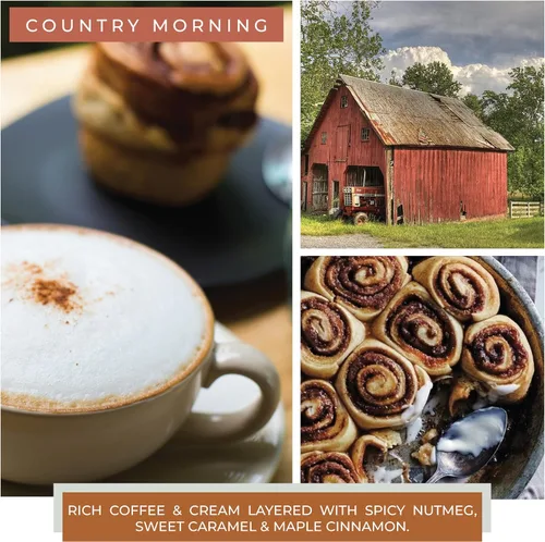 Miniatura 3 de A Cheerful Giver - Vela en tarro de vidrio perfumada Country Morning (6 onzas) con tapa y fragancia fiel a la vida, fabricada en Estados Unidos