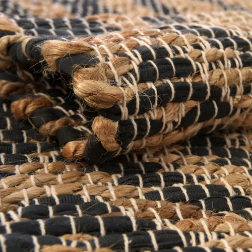Miniatura 6 de Unique Loom Chindi Jute Collection - Alfombra rectangular (2 x 3 pies 1 pulgada, color negro y azul marino)