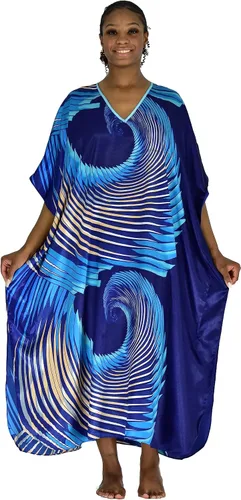 Miniatura 2 de Up2date Fashion Caftán satinado para mujer, estampado de vórtice polar, talla única, estilo Caf-16RB, Multi