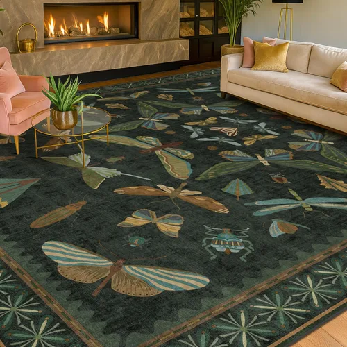 Miniatura 117 de Hazo Haus Alfombra de Baño Bohemia Lavable 2x3, Alfombras Pequeñas para Cocina, Tocador, Puerta Principal Entrada Interior, Antideslizante Pelo Bajo