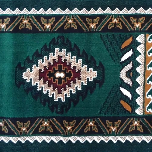 Miniatura 5 de Flash Furniture Ventana Collection - Alfombra decorativa del suroeste, alfombra de olefinas verde cazador de pelo bajo, alfombra de área de 2 x 7
