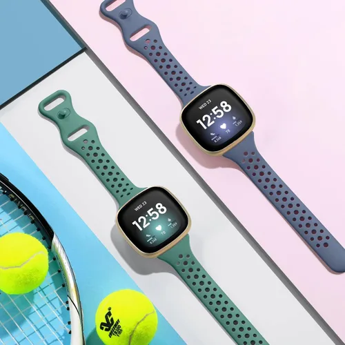 Miniatura 7 de Laffav Compatible con Fitbit Sense Bands/Fitbit Versa 3 4 bandas para mujeres y hombres, paquete de 4 pulseras de repuesto de silicona suave