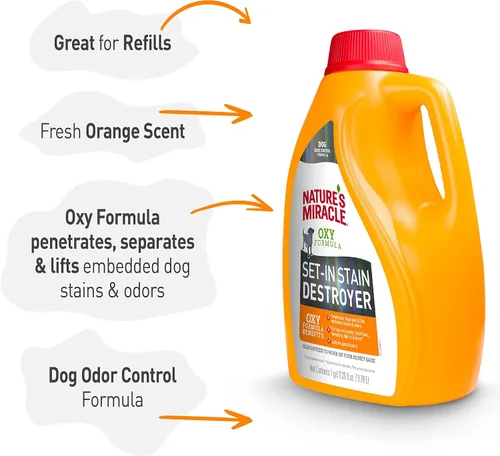Miniatura 6 de Nature's Miracle Set-In Stain Destroyer Dog 1 galón, fórmula Oxy con aroma a naranja, 128 onzas