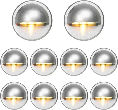Miniatura 11 de FVTLED juego de luces para escalera, bajo voltaje y resistente al agua IP65 para exteriores con forma de media luna 1-2/5 pulgadas. Luces LED