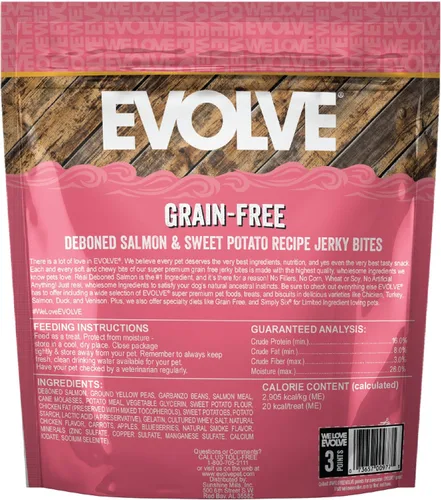 Miniatura 10 de Evolve Golosinas para perros de salmón y batata sin granos