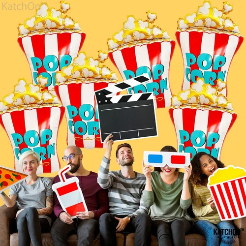 Miniatura 4 de KatchOn, Juego de globos gigantes de palomitas de maíz, 30 pulgadas, paquete de 6, decoraciones de fiesta temática de carnaval, decoraciones