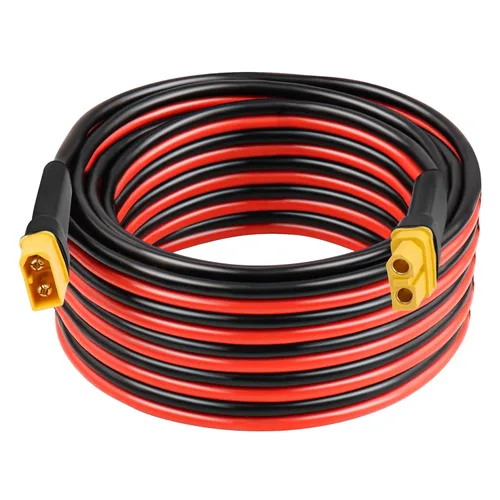 Miniatura 10 de Cable de extensión XT60 de 10 AWG de 1 pie, 2 unidades, 2, 3, 5, 10, 10, 15, 20, 25, 30, 35, 40, 50, 75, 100 pies, conector hembra a macho XT60