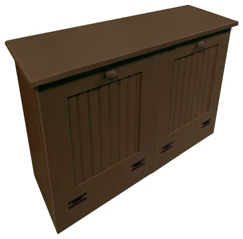 Miniatura 9 de Cubo doble de basura/Recipiente para papelera de reciclaje. Borgoña sólido