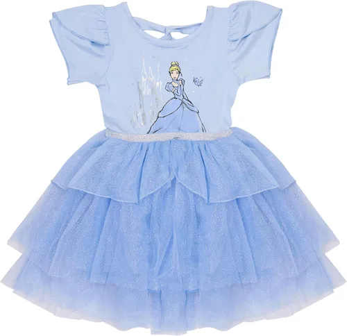 Miniatura 9 de Disney Vestido de princesa con tutú para niñas - Vestido de fiesta de manga corta con volantes para niñas pequeñas y niños - Vestido de disfraz